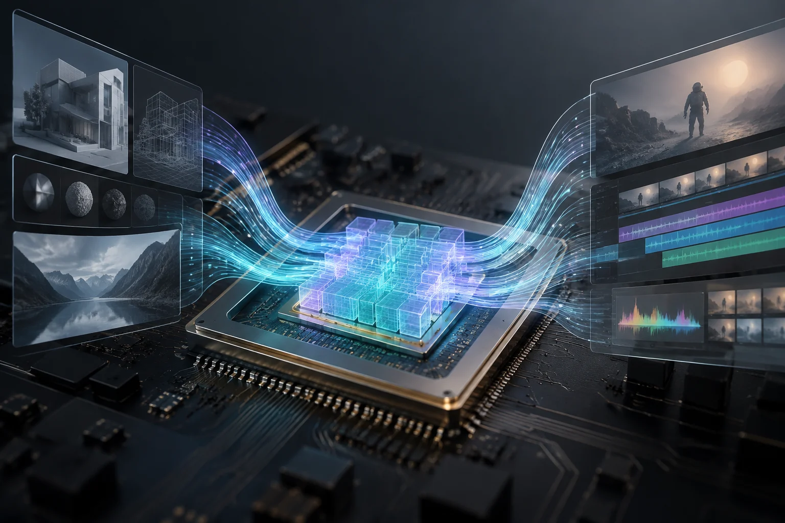 Creatividad y renderizado: el papel de la memoria unificada Para creadores de contenido, la memoria unificada permite manejar **escenas 3D de más de 90 GB** y editar vídeo en 12K 4...