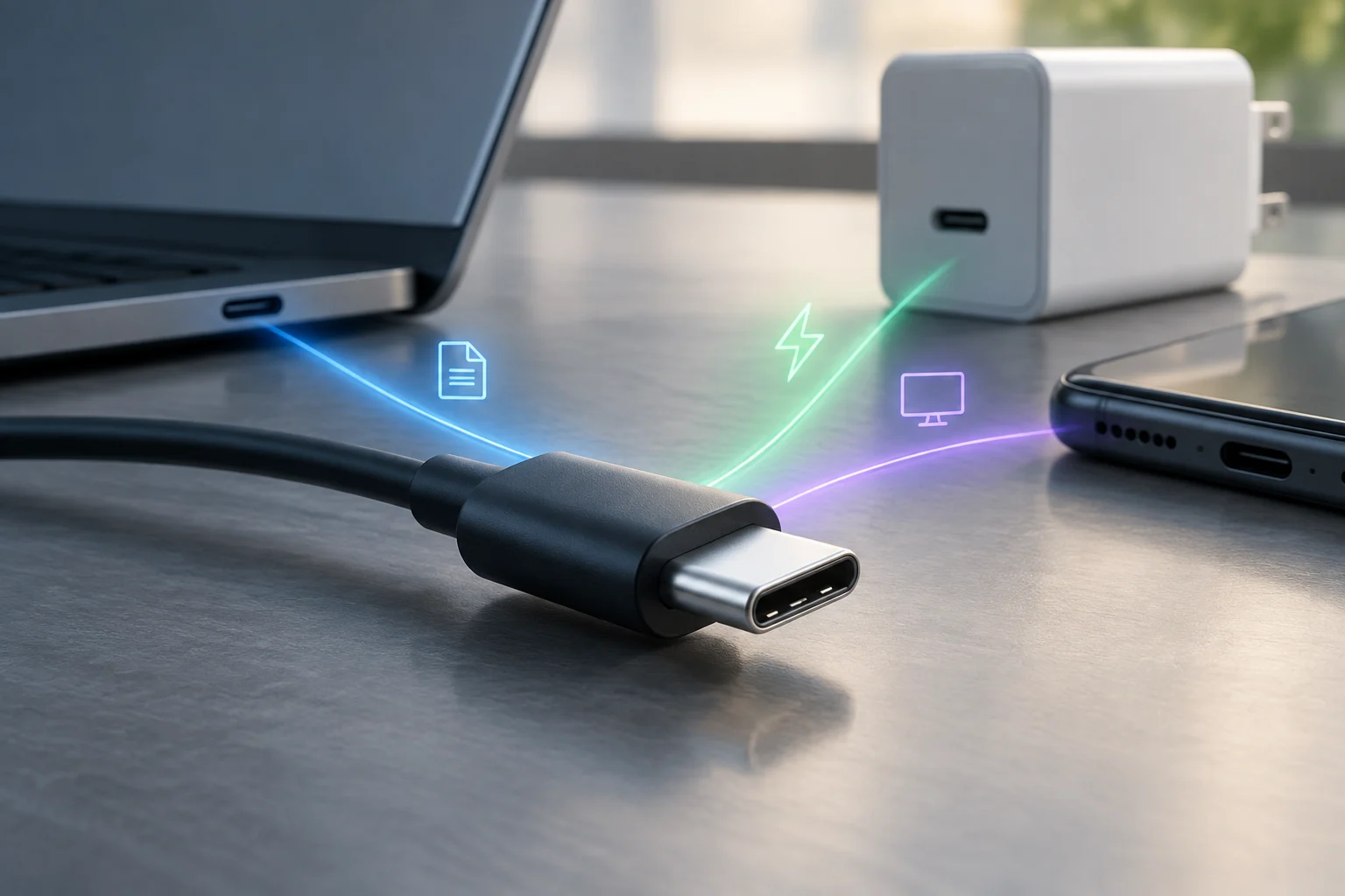 Potencia: el cable, el cargador y el equipo deben coincidir USB‑C puede utilizarse para cargar, pero el conector no determina por sí solo cuánta energía recibirá el dispositivo. La...