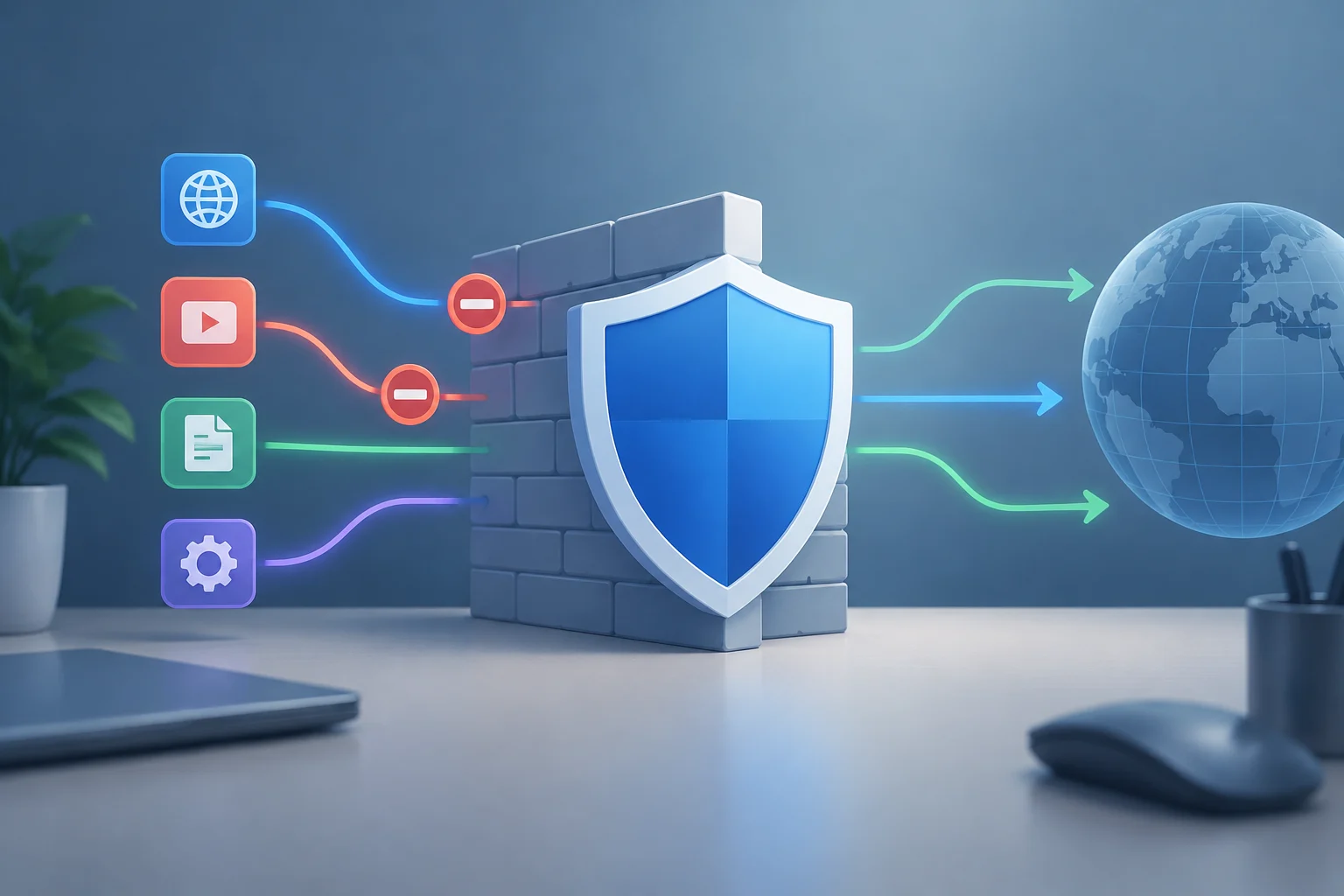 Cómo revisar y modificar una regla sin desactivar el firewall Para gestionar las aplicaciones permitidas, abre la aplicación **Seguridad de Windows** y selecciona la opción **Firew...