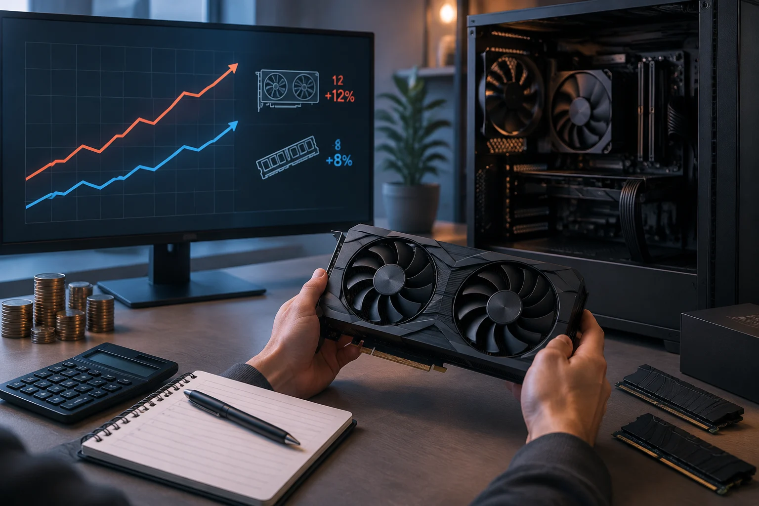 Impacto de la escasez en precios y obsolescencia La falta de suministro ha elevado los precios de GPU de gama media en un **12 %** y de RAM DDR5 en un **8 %** respecto a 2025, segú...