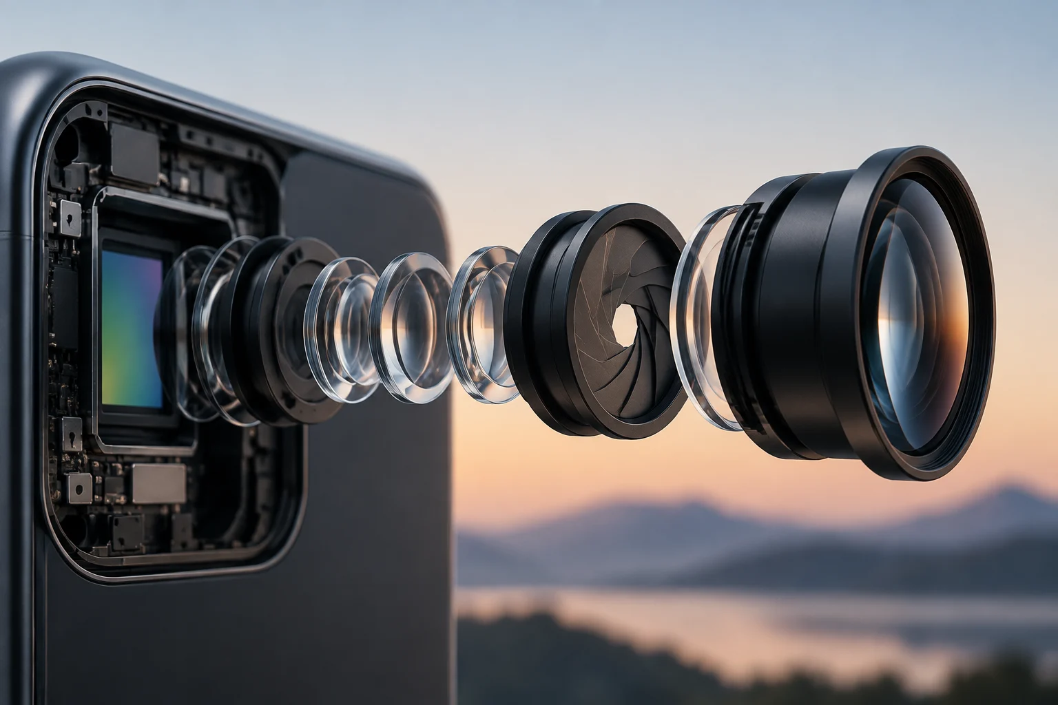 Hardware y software: mejoras distintas, efectos combinados El hardware determina qué luz recoge el teléfono y desde qué campo de visión: sensor, lente, estabilización y módulos tel...